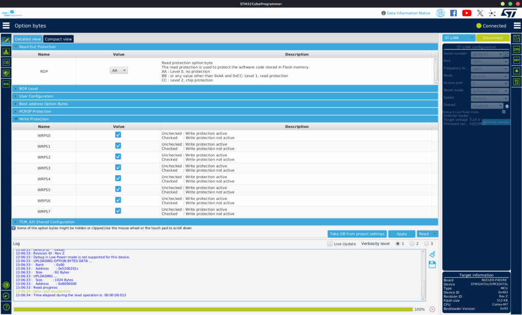 Image of the CubeProgrammer software